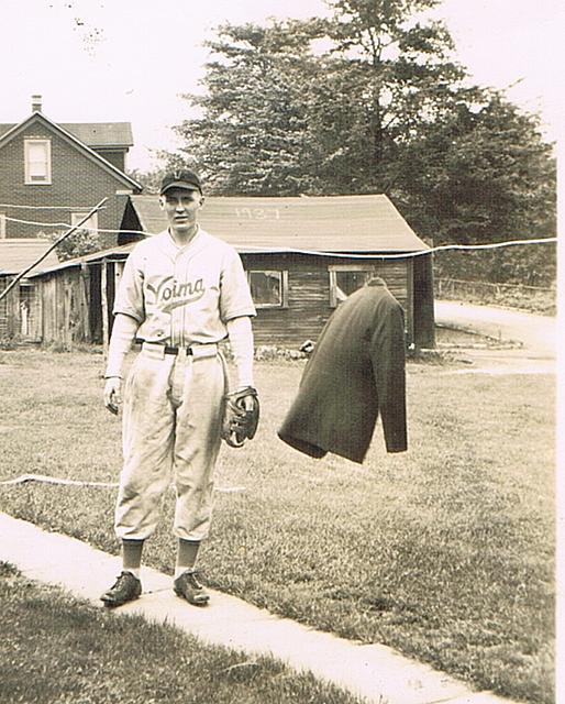 Ernie getting ready for a ballgame