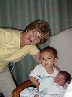 Grandma and Wesley Tai with the 'new arrival'